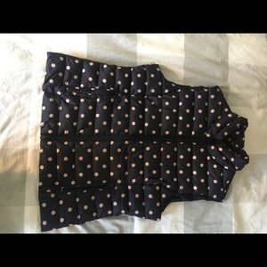 LOFT SIZE SM Navy, Blush Pink Polka Dot Puffer